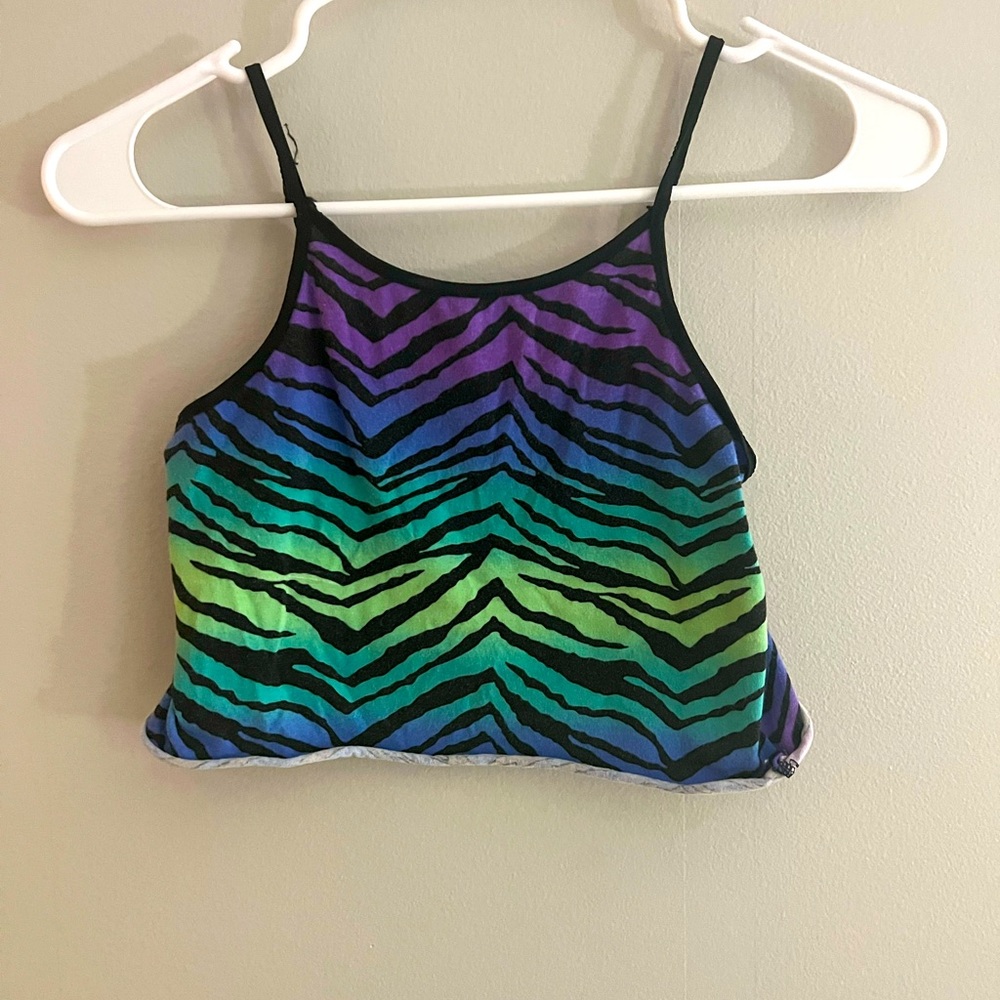 Faded glory zebra print cropped tank top